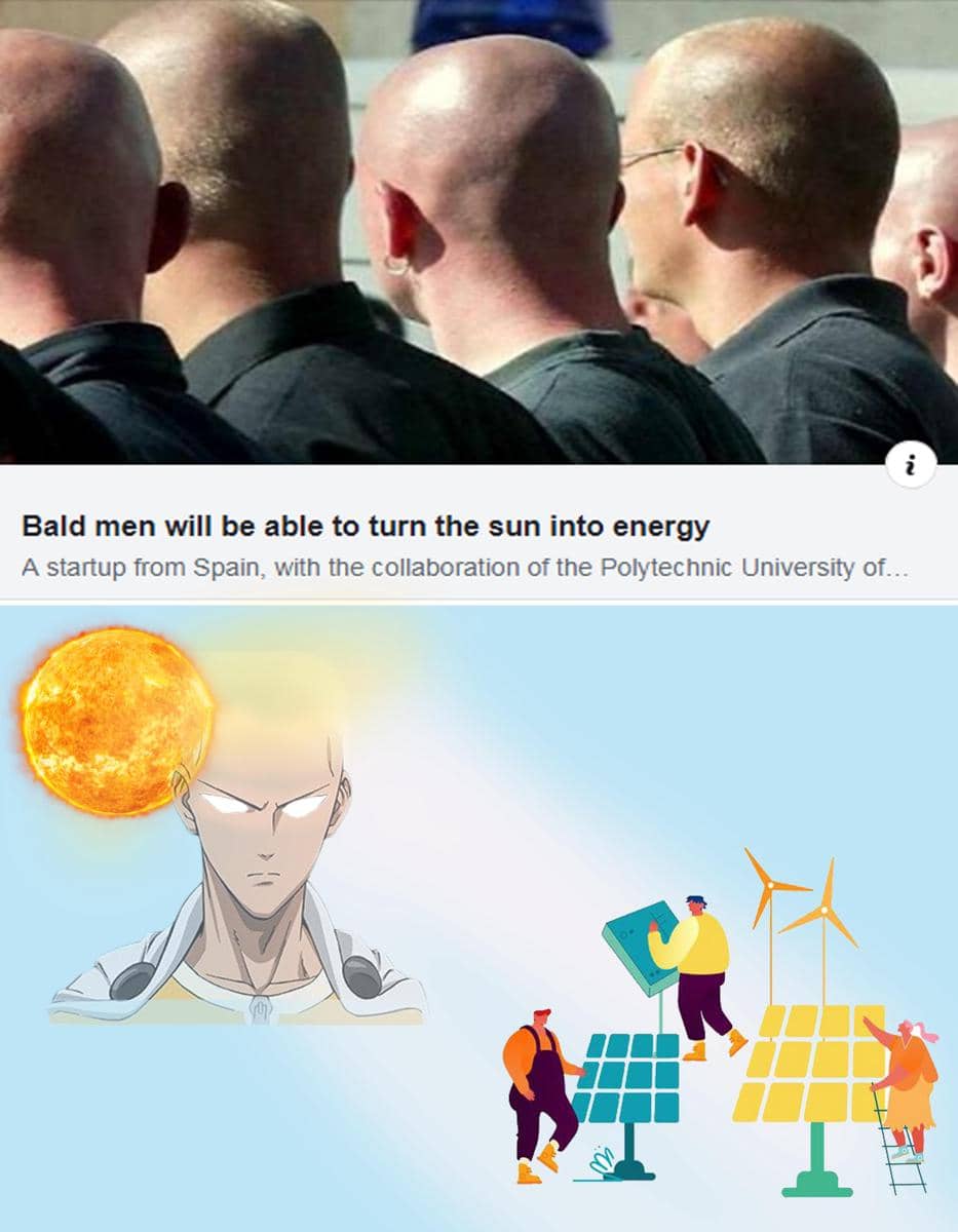 meme anime tentang kepala botak