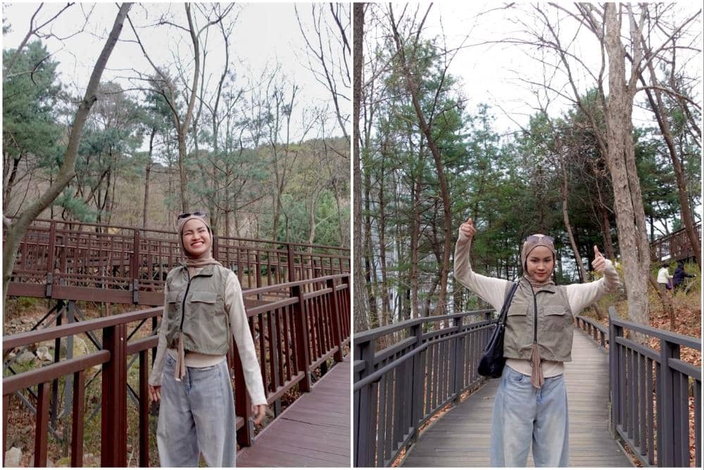 10 Potret Xaviera Putri Hiking di Sagajeong Park, Seoul, Happy!