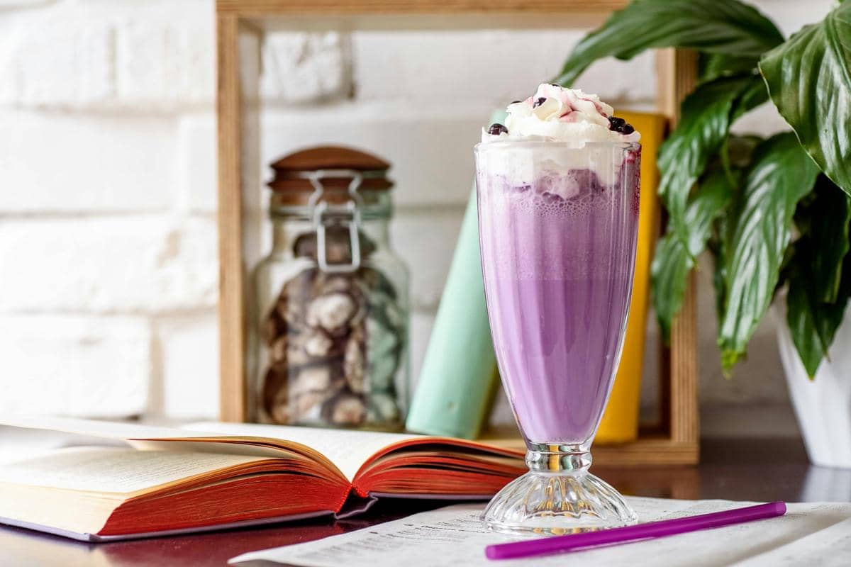 Resep Iced Ube Coconut Macchiato ala Kafe, Gampang Buatnya!