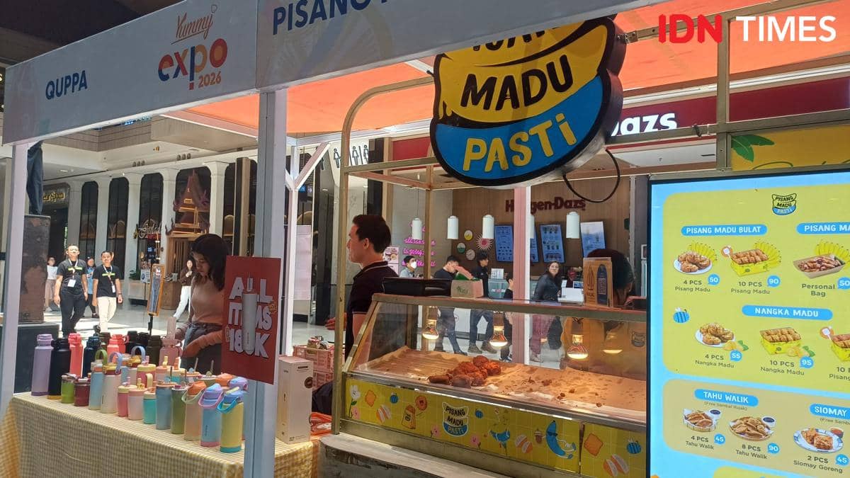 Potret tenant kuliner di Yummy Expo 2026 di Kota Kasablanka, Jakarta Selatan