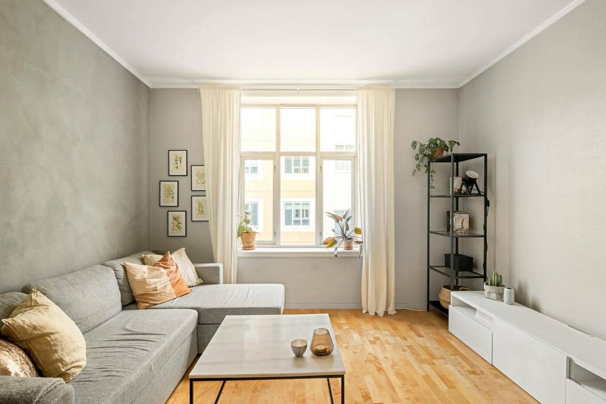 ilustrasi ruangan dengan warna soft grey