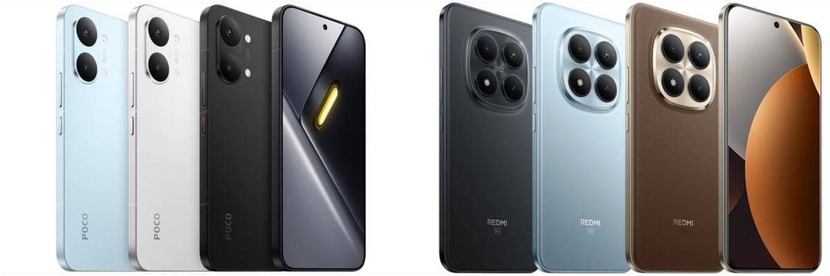 POCO X8 Pro Max (kiri) dan Xiaomi Redmi Note 15 Pro+ 5G (kanan)