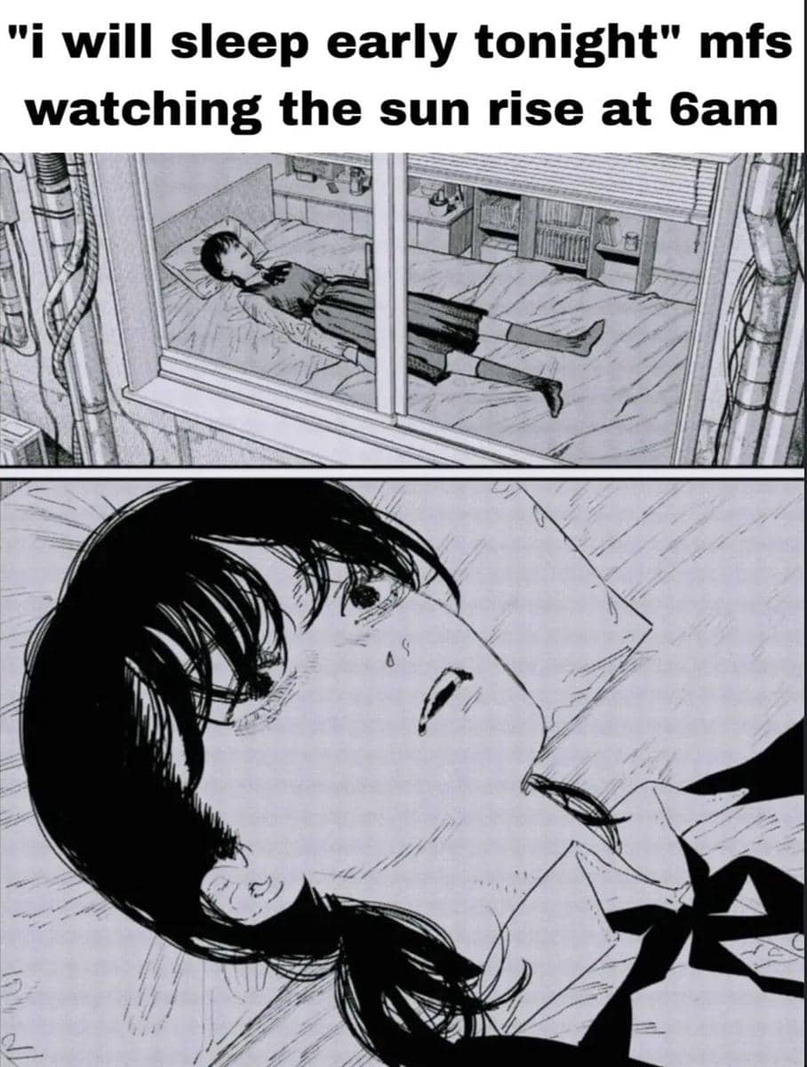 meme anime tentang tidur cepat
