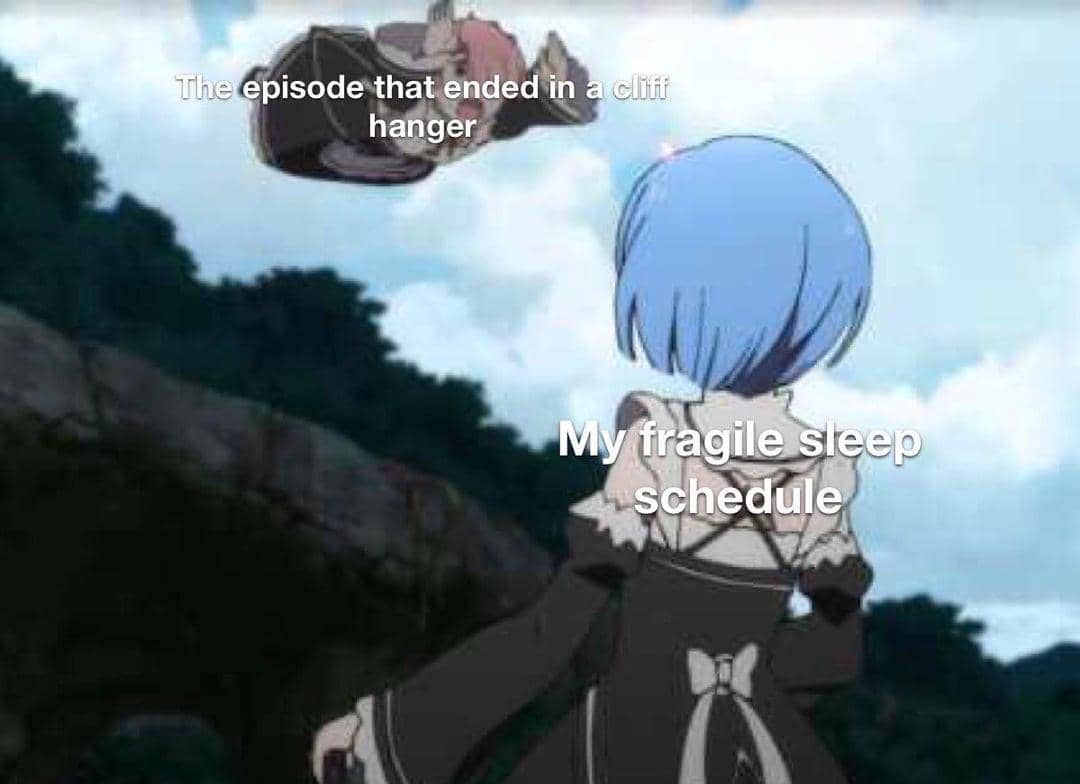 meme anime tentang tidur cepat