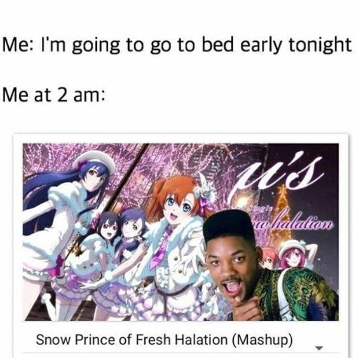 meme anime tentang tidur cepat