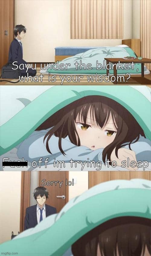 meme anime tentang tidur cepat