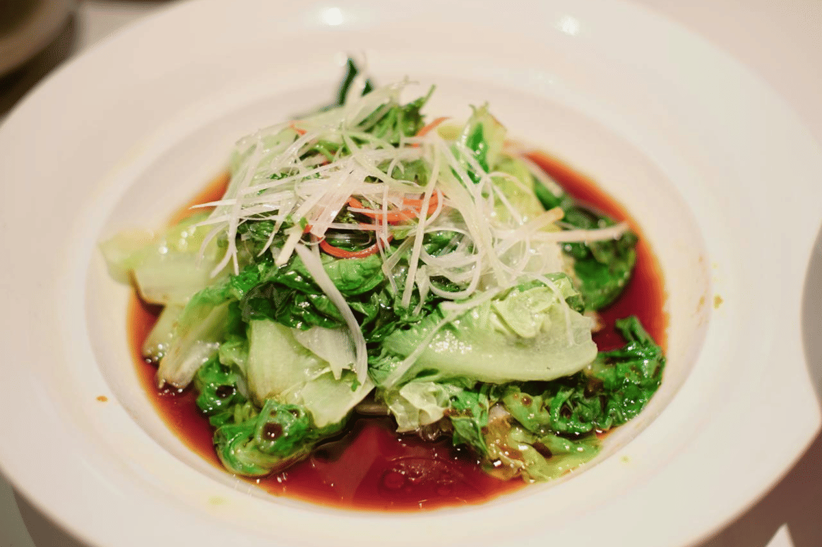 ilustrasi kubis kukus saus kecap asin