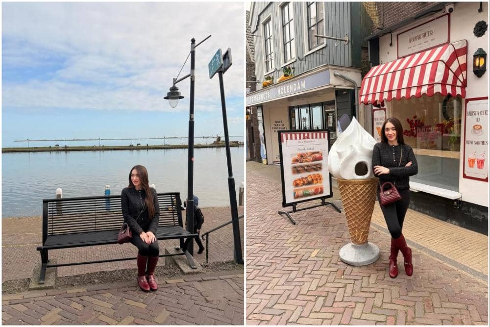 8 Potret Angel Karamoy Jalan-jalan di Kota Volendam, Belanda!