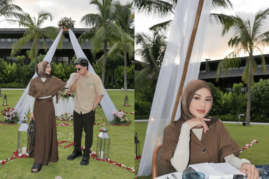 7 Detail Look Aurel Rayakan Anniversary Pernikahan, Pakai Tas Branded