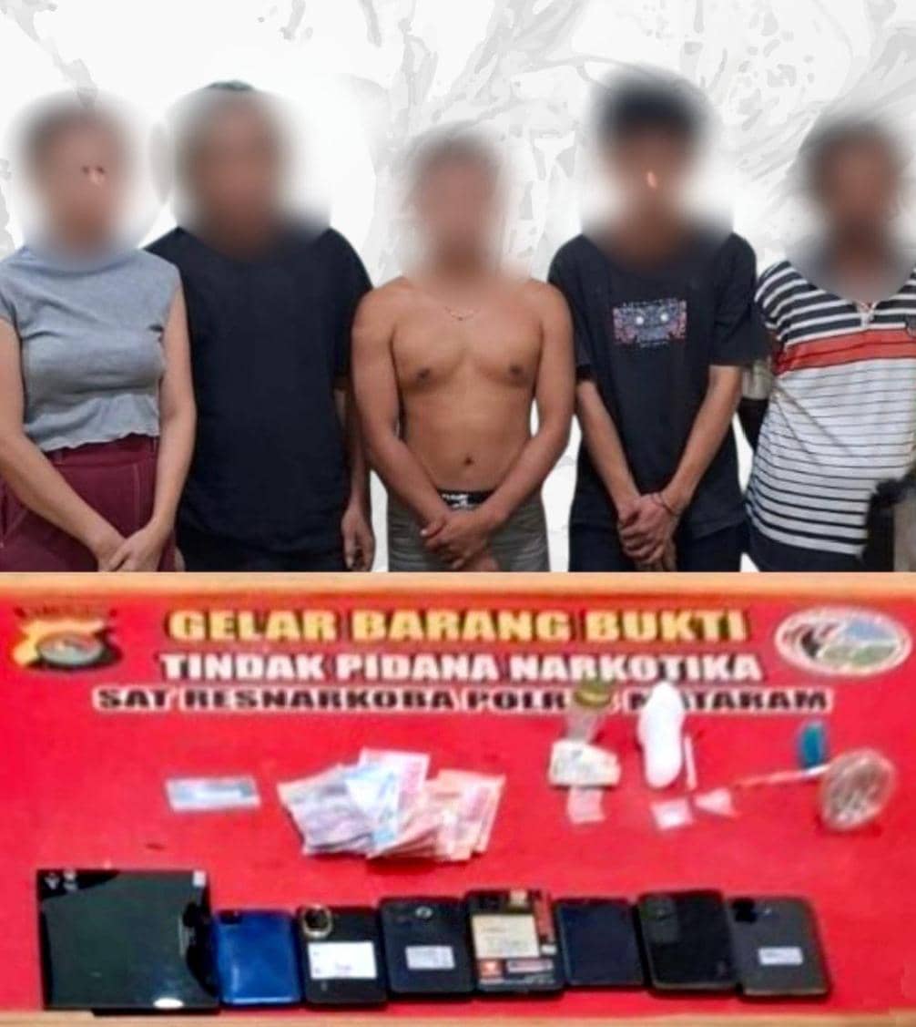 Pesta Narkoba Tengah Malam Digerebek, Polisi Amankan 5 Orang di Lobar
