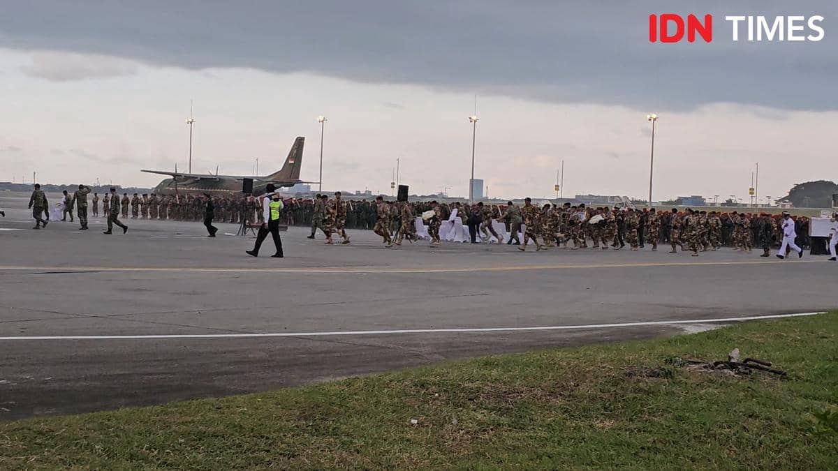 Situasi Gedung VIP Terminal 3 Bandara Soetta jelang upacara persemayaman 3 prajurit TNI yang gugur di Lebanon 
