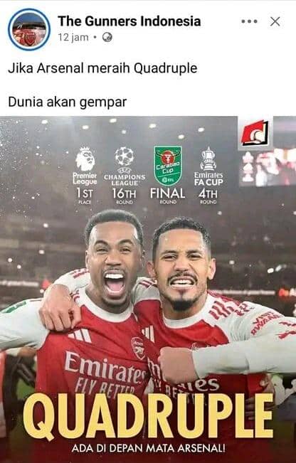 meme Arsenal kalah melawan Southampton