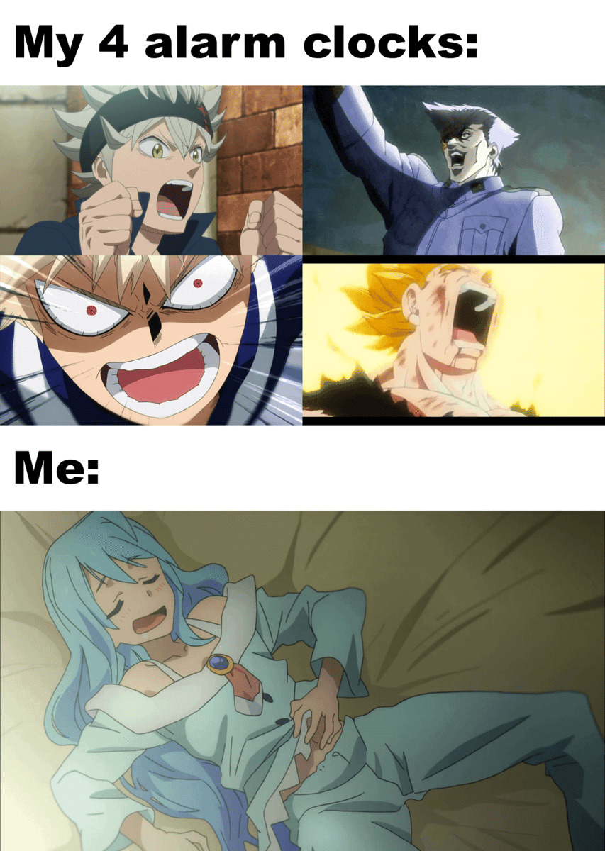 meme anime tentang kelamaan tidur