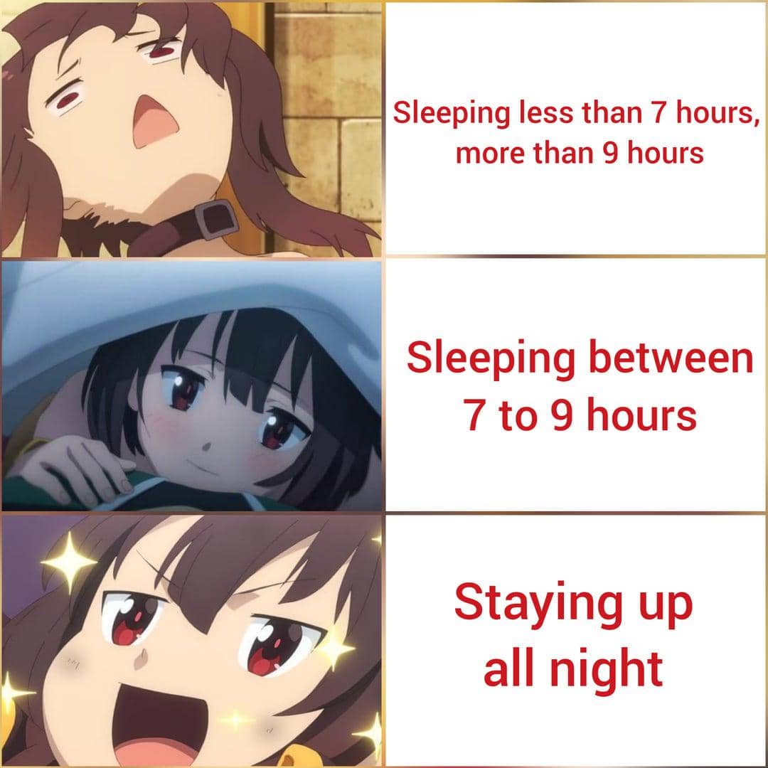 meme anime tentang kelamaan tidur