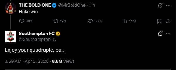 meme Arsenal kalah melawan Southampton