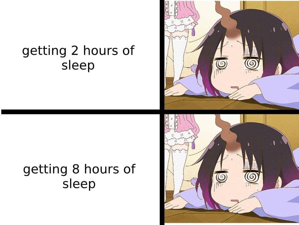 meme anime tentang kelamaan tidur