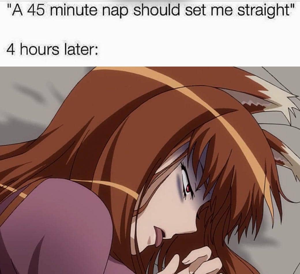 meme anime tentang kelamaan tidur