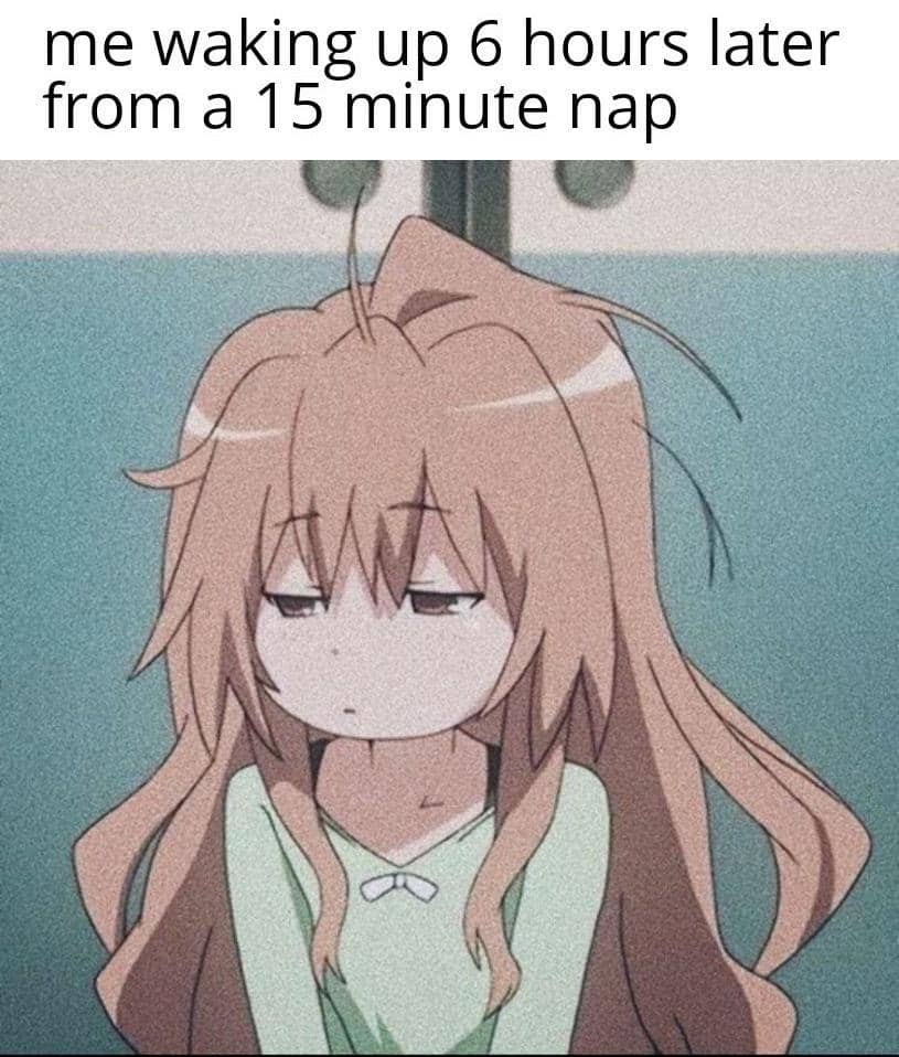 meme anime tentang kelamaan tidur