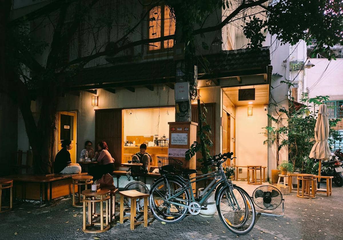 Ilustrasi cafe bergaya street coffee