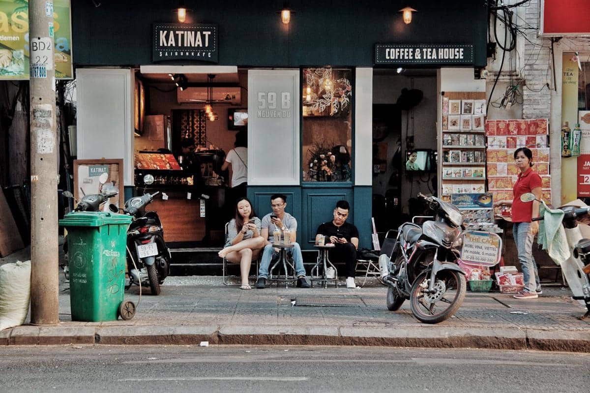 Ilustrasi cafe bergaya street coffee