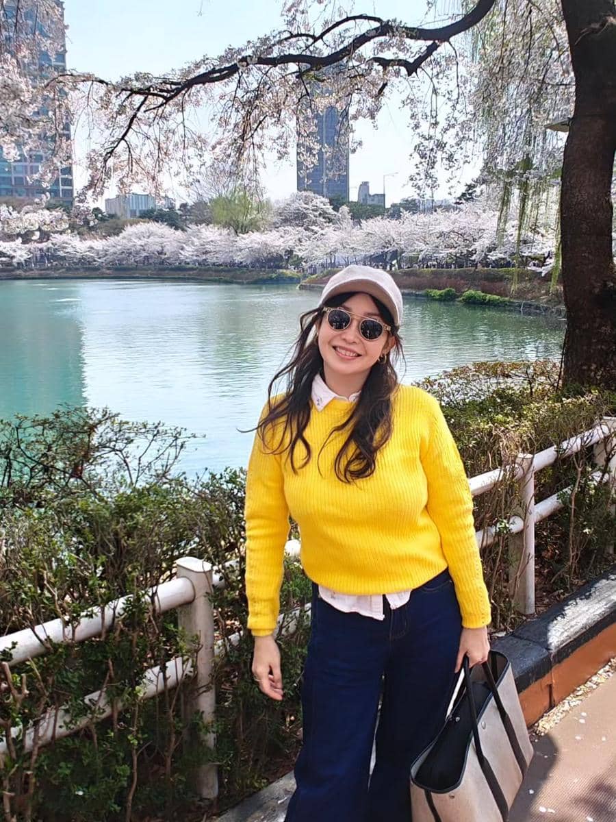 Chef Rinrin Marinka jalan-jalan di Seoul saat musim semi