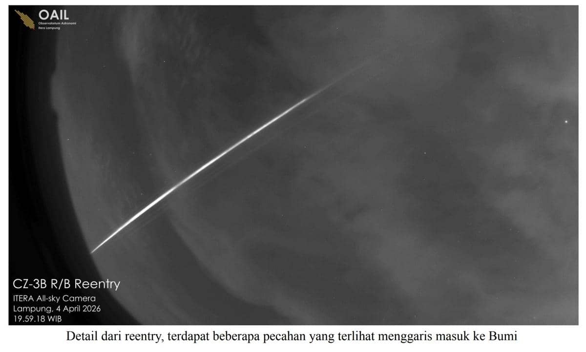 Benda Jatuh Antariksa di Langit Lampung Badan Roket CZ-3B R/B