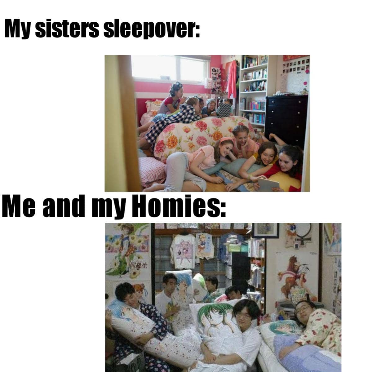 meme anime tentang menginap