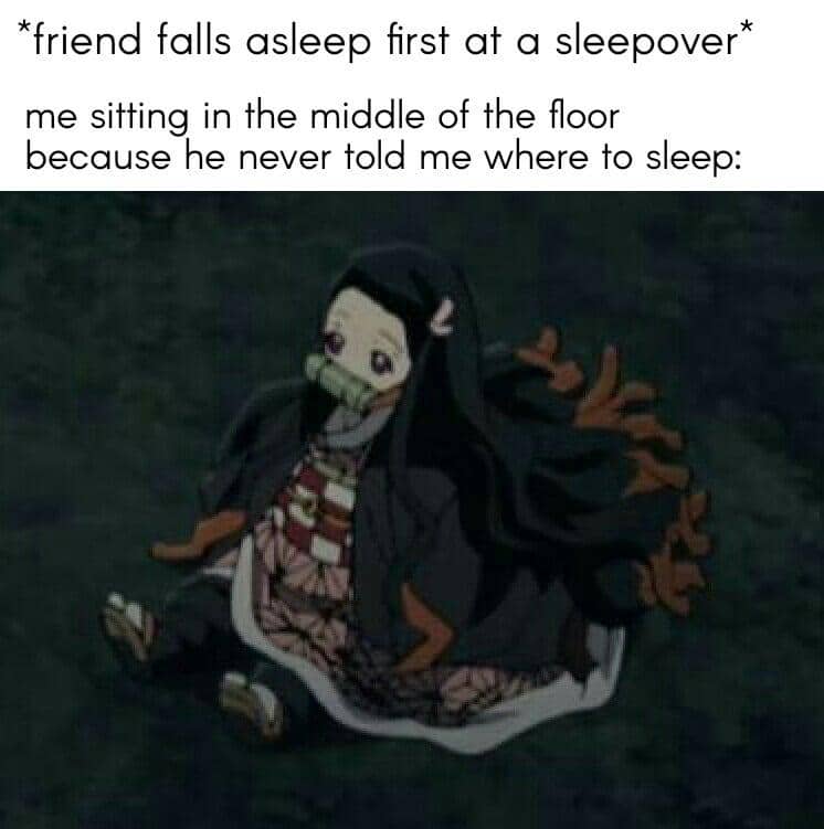 meme anime tentang menginap