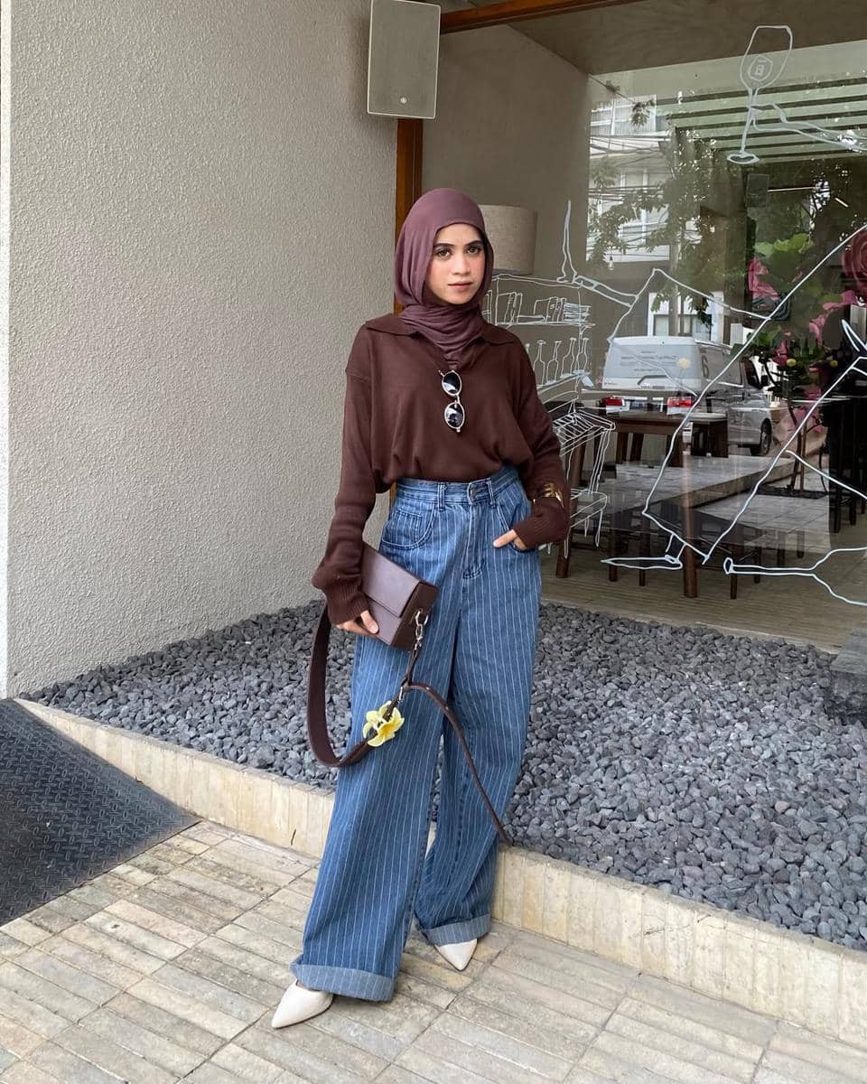 OOTD Celana Striped ala Aisyah Ibrahim