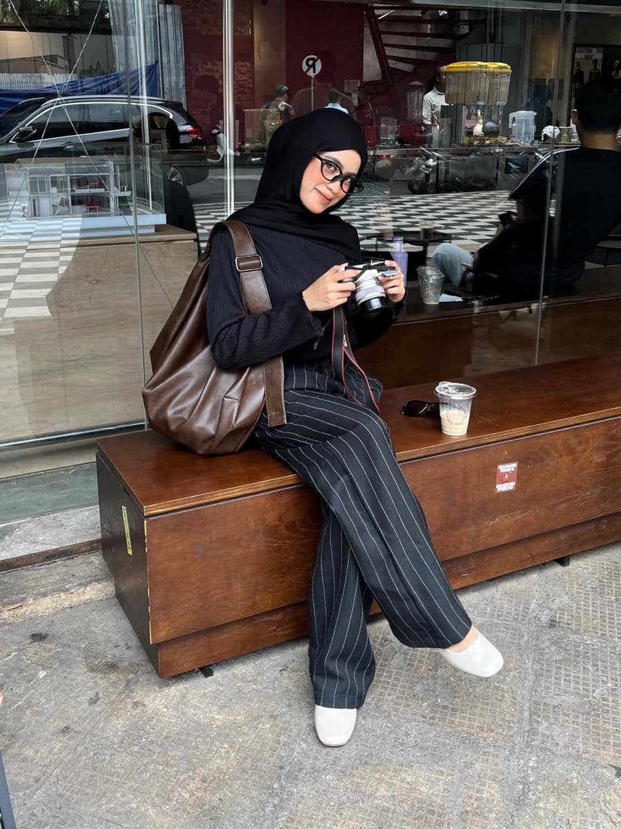 OOTD Celana Striped ala Aisyah Ibrahim