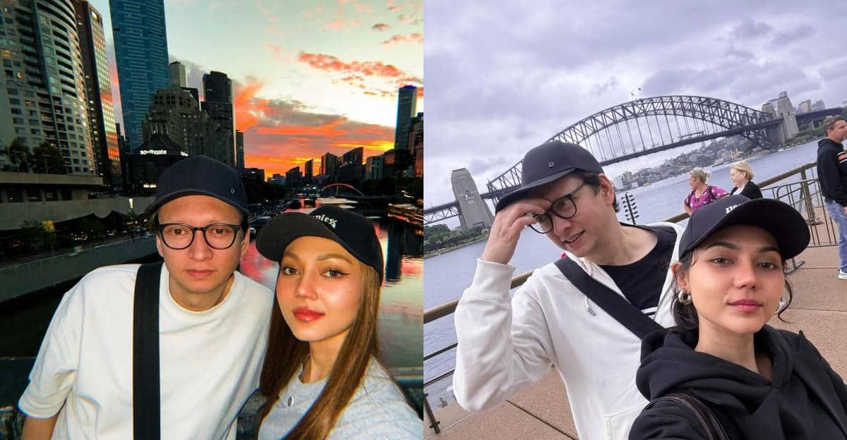 7 Potret Rina Nose dan Suami Liburan di Australia, Tampil Modis!