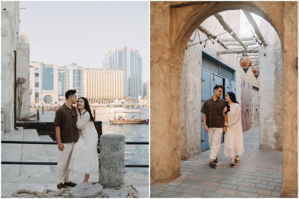 10 Photoshoot Febby Rastanty dan Suami di Kota Wisata Al Seef, Dubai!