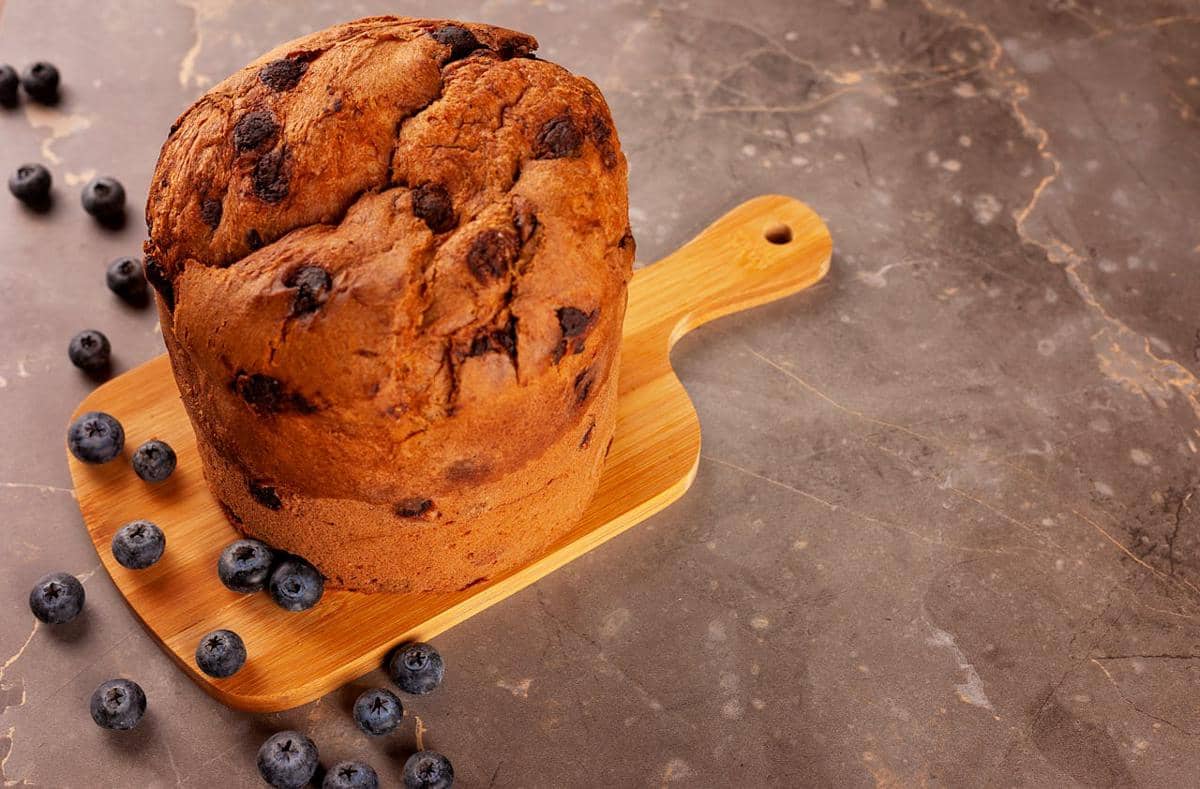 ilustrasi sajian blueberry coffee cake