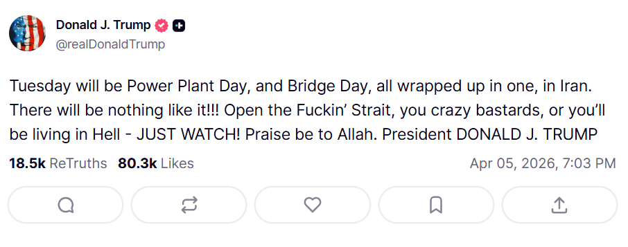 Cuitan Donald Trump (truthsocial.com/@realDonaldTrump)