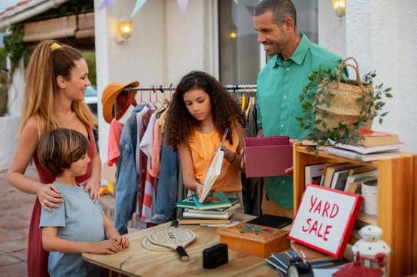 ilustrasi menawarkan dagangan