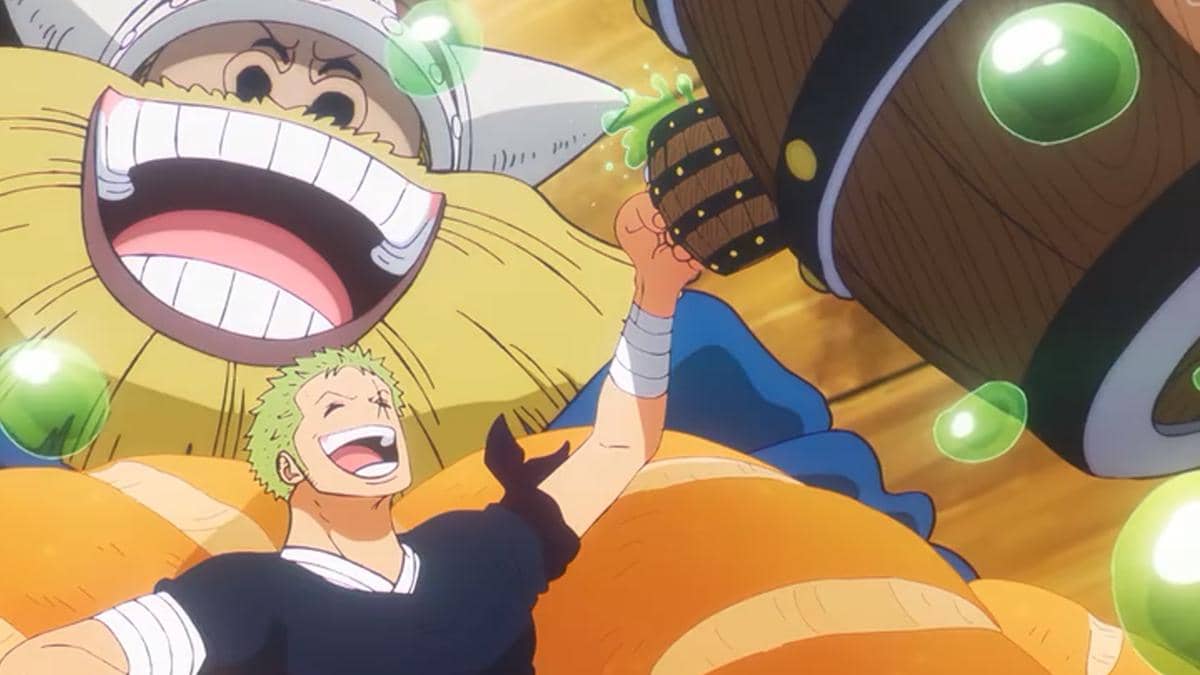 Zoro dan Brogy bersulang - One Piece