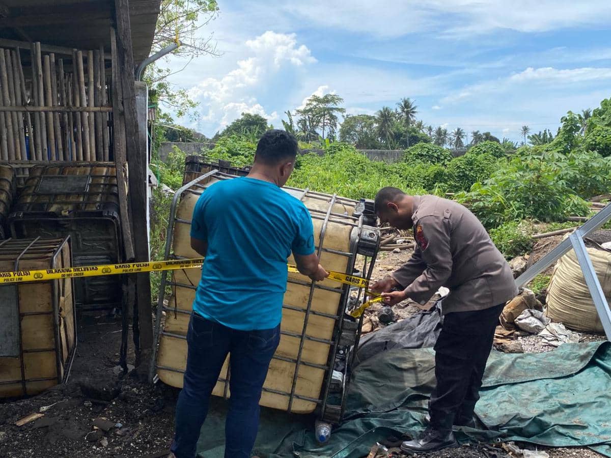 Polisi Segel Lokasi Diduga Penimbunan Solar Ilegal di Kabupaten Serang