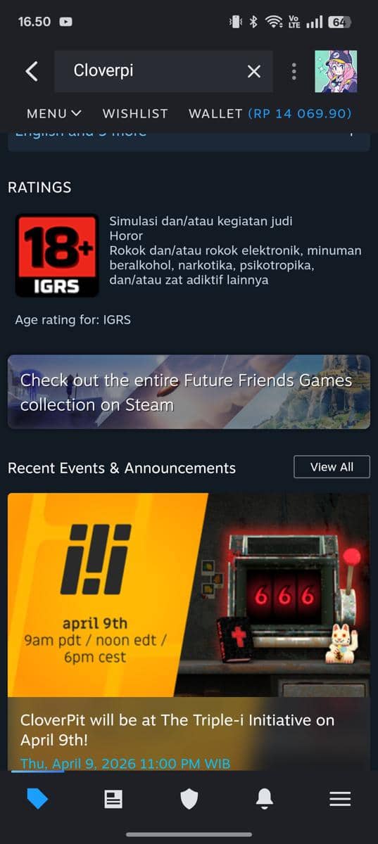 CloverPit rating IGRS