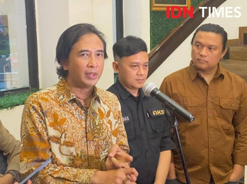 press conference AKSI dan Menteri HAM RI di Gedung Kementerian Hak Asasi Manusia (HAM), Jakarta Selatan, Senin (6/4/2026)