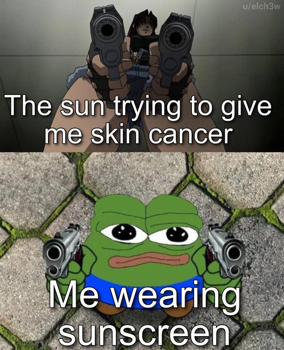 meme kartun tentang sunscreen