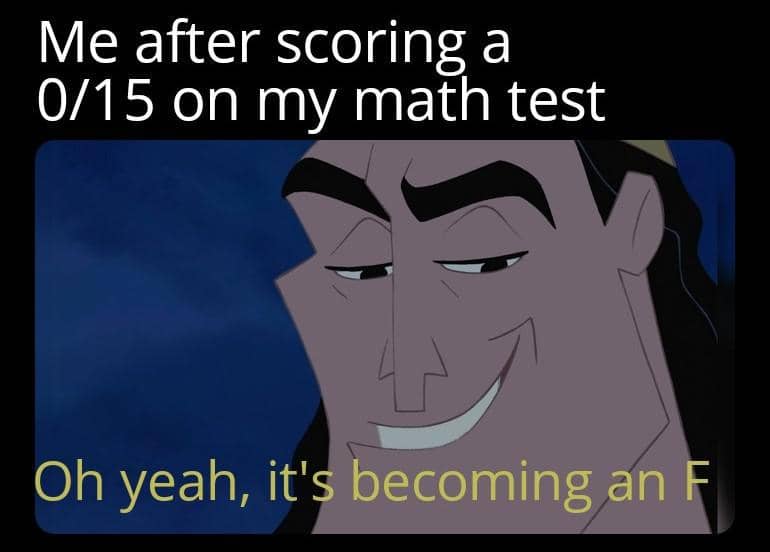 meme kartun tentang ujian matematika