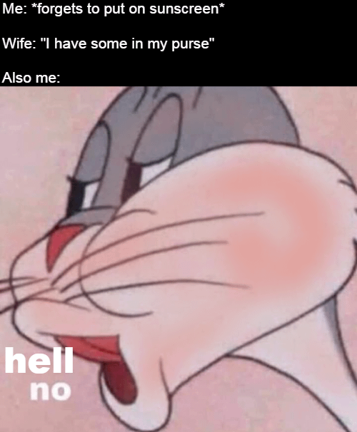 meme kartun tentang sunscreen