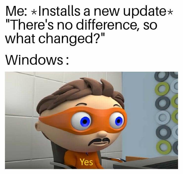 meme kocak Windows Update