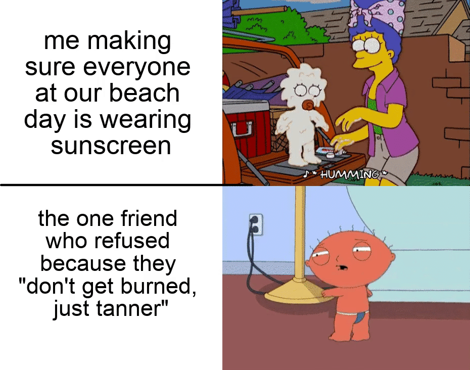 meme kartun tentang sunscreen
