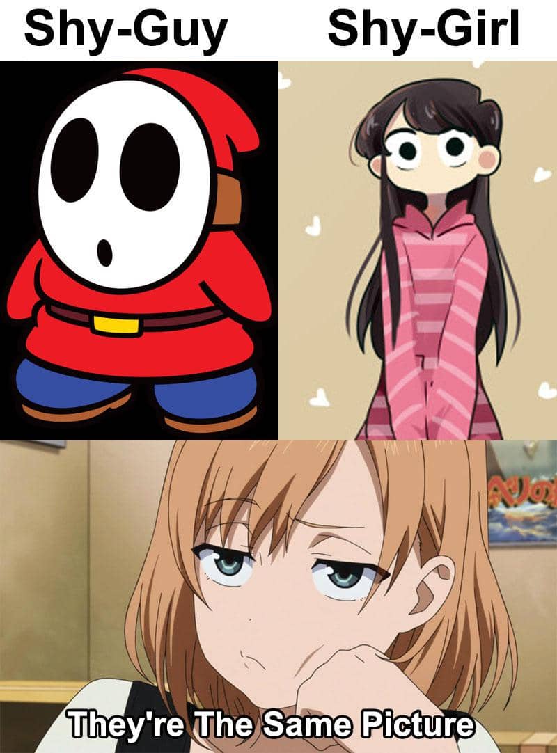 meme cewek anime malu-malu