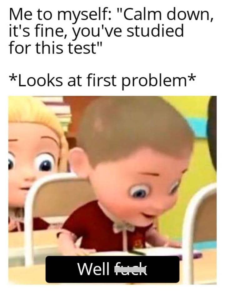 meme kartun tentang ujian matematika