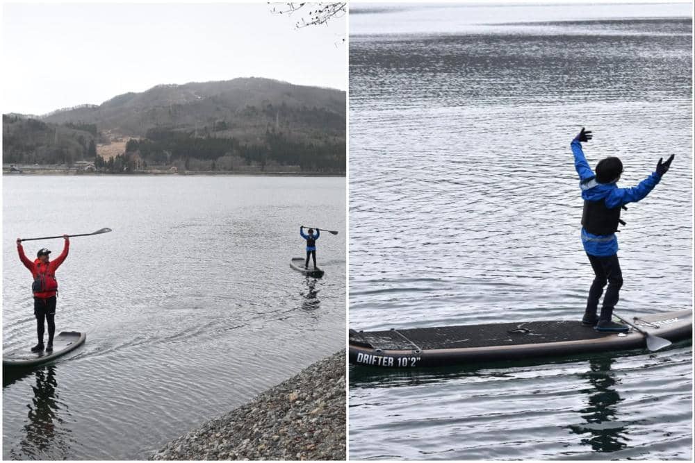 9 Potret Ditto Percussion dan Sekala Naik Paddleboard di Jepang, Seru!