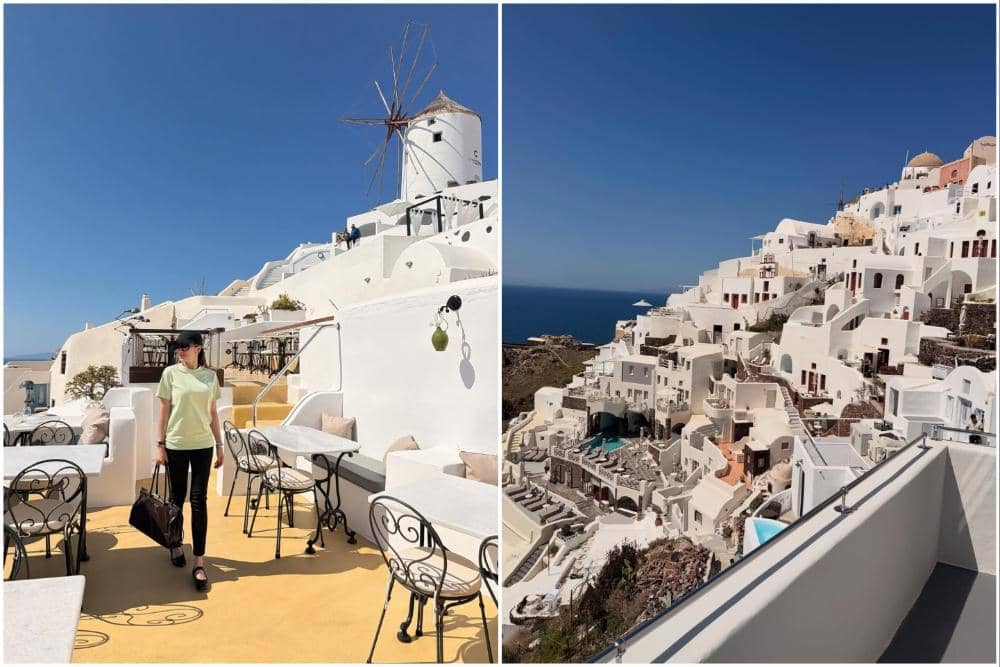 10 Potret Angel Karamoy Menikmati Indahnya Santorini, Rileks!