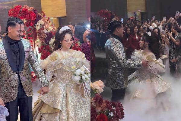 7 Potret Resepsi Pernikahan Cimoy dan Zidan, Digelar Megah dan Meriah