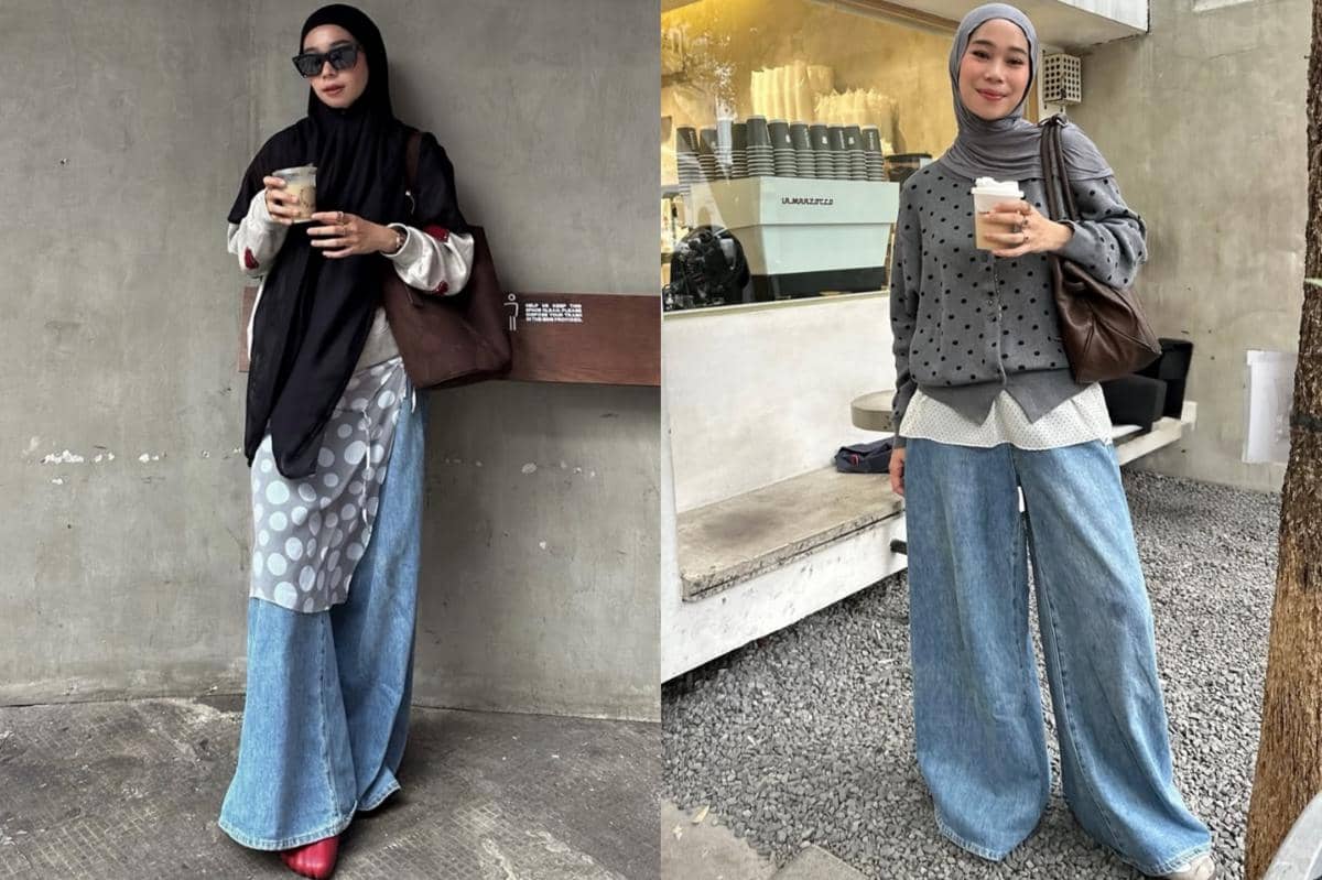 7 Ide Padu Padan Blue Jeans ala Fitri Hasiani, Modis dan Trendi!